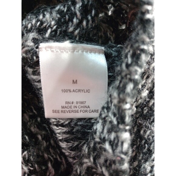 JJ Basics Black/Gray Long Sleeve Pullover Womens Sweater Size Medium - Picture 10 of 11